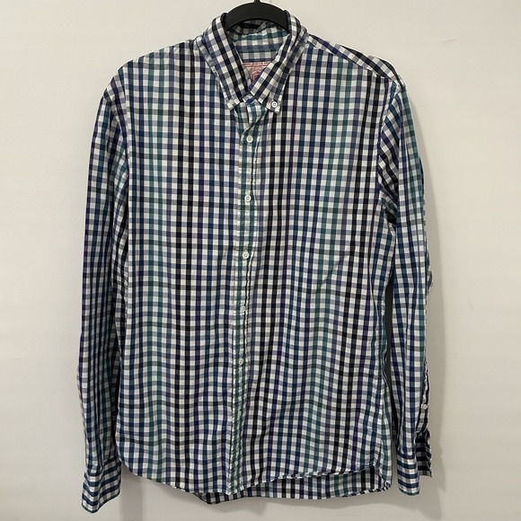 J. Press Other - J. Press Men's Large Green Blue Plaid Shirt Career Casual Long Sleeve Button